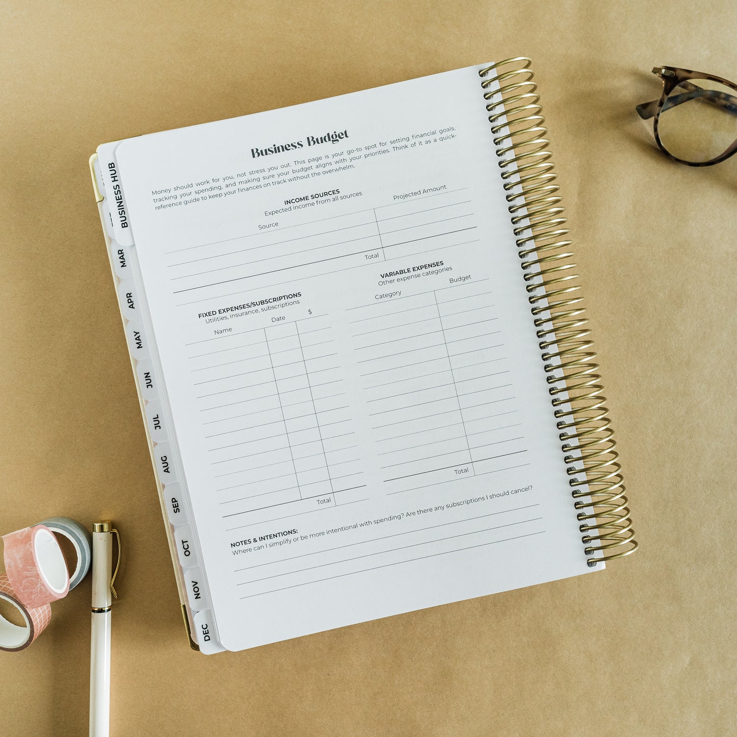 Aspen 2026, 12-Month Planner