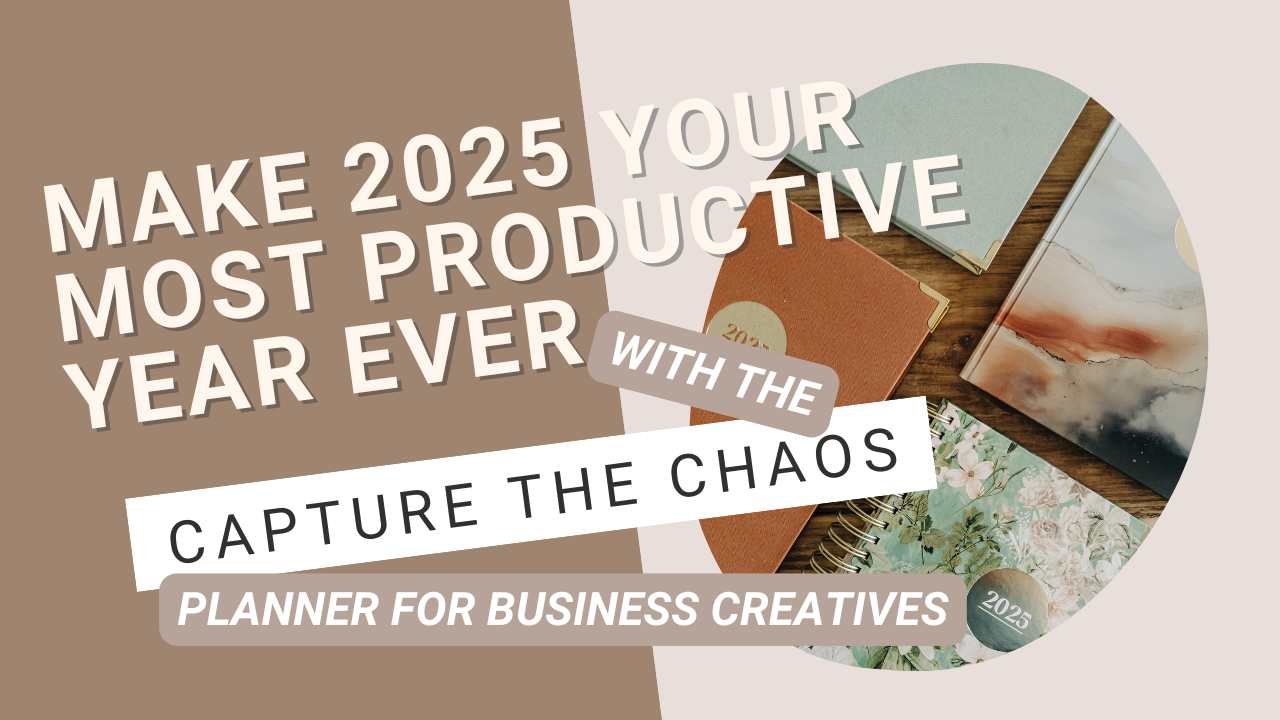 Load video: take a tour of the 2024 capture the chaos planner for photographers and creative business owners